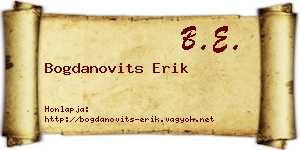 Bogdanovits Erik névjegykártya