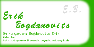 erik bogdanovits business card